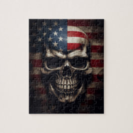 Puzzle Cráneo de Bandera Americana