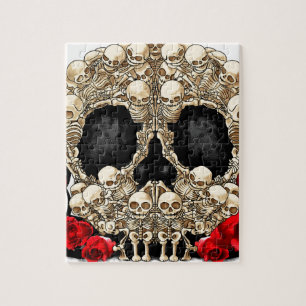 Puzzle Cráneo del azúcar - diseño del tatuaje
