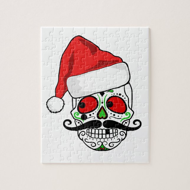Puzzle Cráneo divertido del azúcar del navidad (Vertical)