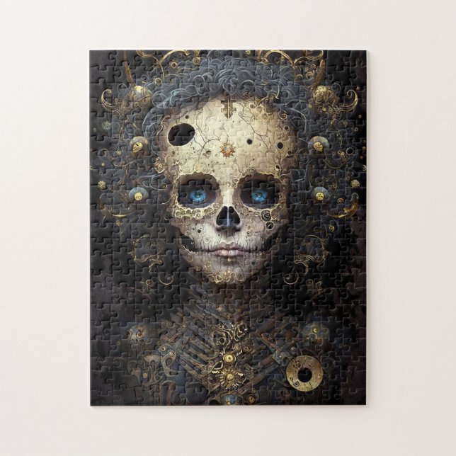 Puzzle Cráneo espeluznante Arte gótico oscuro de fantasía (Vertical)