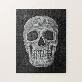 Puzzle Cráneo gótico Negro Y Grunge Blanco Da Miedo