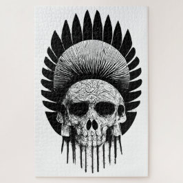 Puzzle Cráneo Indio Blanco y Negro