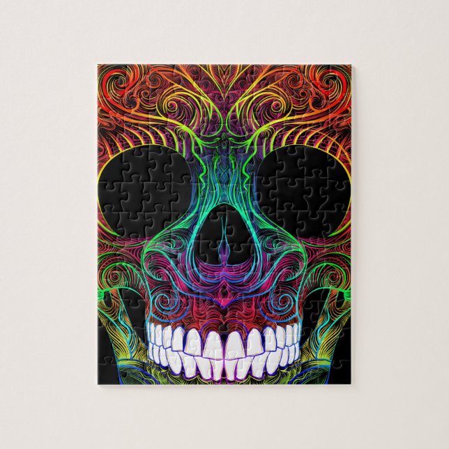 Puzzle Cráneo magnífico de Skull Dia De Los Muertos Candy (Vertical)