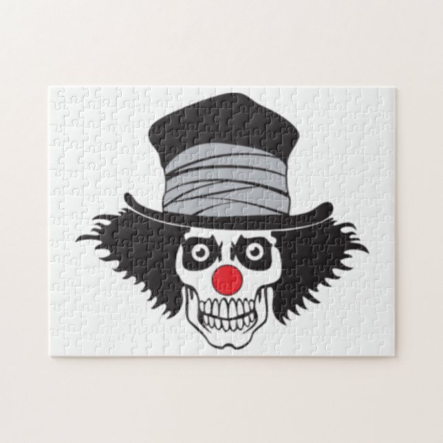 Puzzle Cráneo malvado del payaso en sombrero de copa (Horizontal)