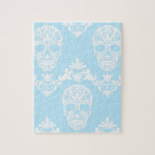 Puzzle cráneos victorianos azules