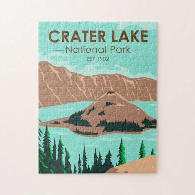 Puzzle  Crater Lake National Park Oregon Vintage (Vertical)