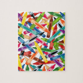 Puzzle Crayon Challenge, fondo blanco,