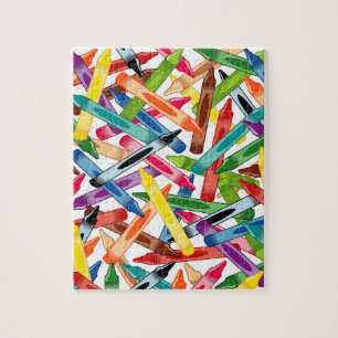 Puzzle Crayon Challenge, fondo blanco,