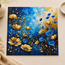 Puzzle crea tu propia cita inspiradora,floral azul