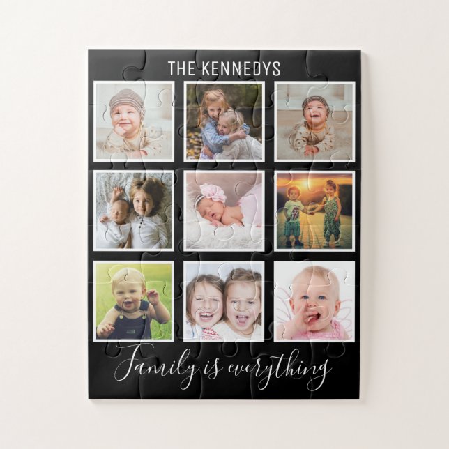 Puzzle Crea tu propia familia de Collages de fotos Black  (Vertical)