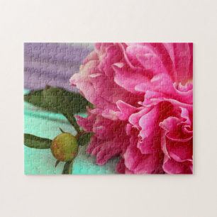 Puzzle Crea Tu Propia Flor Botánica De Peonía Rosa