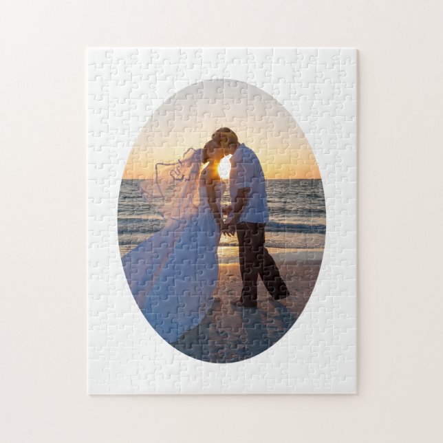 Puzzle Crea tu propia forma ovalada de boda 11x14 (Vertical)