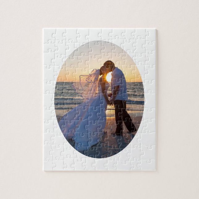 Puzzle Crea tu propia forma ovalada de boda 8x10 (Vertical)
