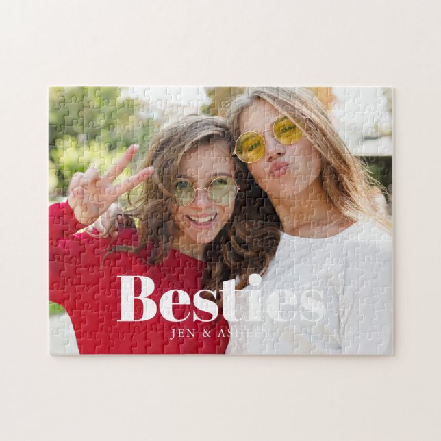 Puzzle Crea tu propia foto personalizada "Besties" BFF (Horizontal)