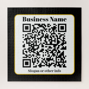 Puzzle Crea tu propio código QR Borde dorado blanco y n