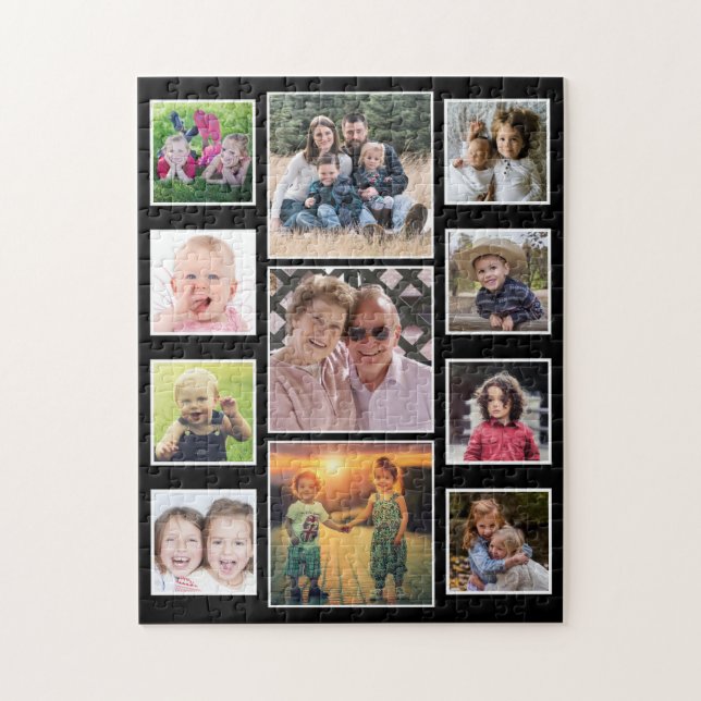 Puzzle Crea tu propio Collage de fotos de familia 11 negr (Vertical)