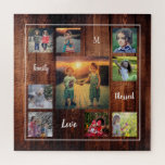 Puzzle Crea tu propio collage de fotos familiar único<br><div class="desc">Crea tu propio guión de collage de fotos familiares y rompecabezas monogramados. Añade tus propias fotos personales,  textos,  citas,  monogramas para personalizar.</div>