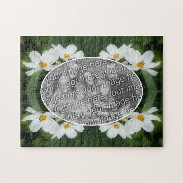Puzzle Crea tu propio marco de abeja de flores de cosmos  (Horizontal)