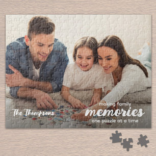 Puzzle Creación de memorias con letra moderna Foto famili
