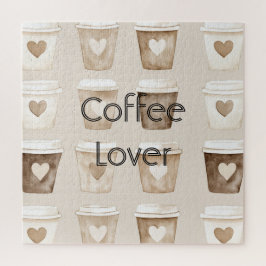 Puzzle Cream Coffee Heart Cups