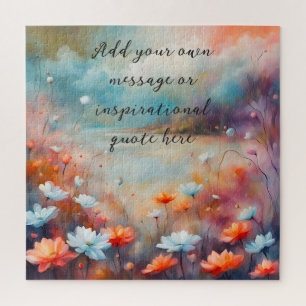 Puzzle crear su propio mensaje inspirador, flores