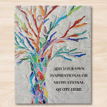 Puzzle Crear su propio presupuesto Inspirador/motivaciona<br><div class="desc">Este rompecabezas decorativo cuenta con un árbol de mosaicos de vida en colores arcoiris y espacio para que añadas tu propia cita inspiradora. Utilice la opción Personalizar adicional para cambiar el tamaño, estilo o color del texto si lo desea. Porque creamos nuestra propia obra de arte no encontrarás esta imagen...</div>