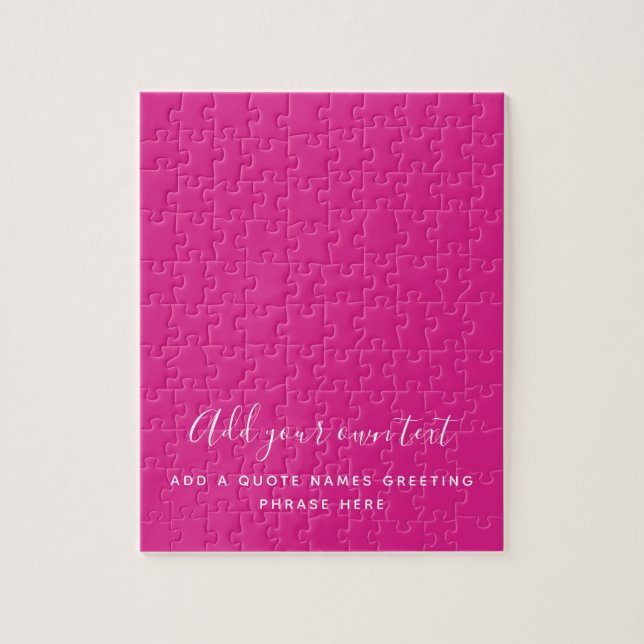 Puzzle Create Own CERISE PINK Custom Text Personalized (Vertical)