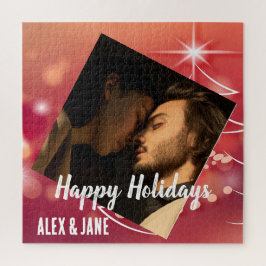 Puzzle Create your own photo modern script text holidays