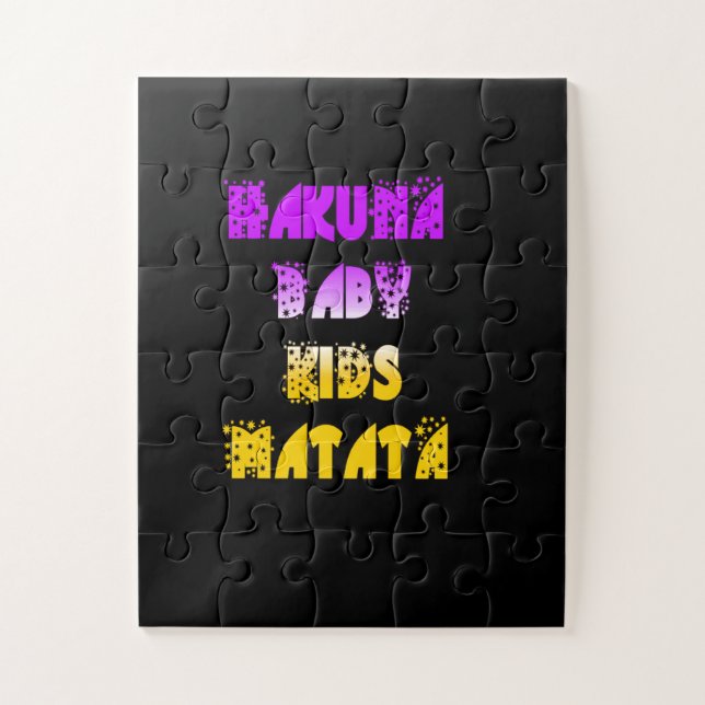 Puzzle Create Your Own Purple Yellow Baby Kids  Art (Vertical)