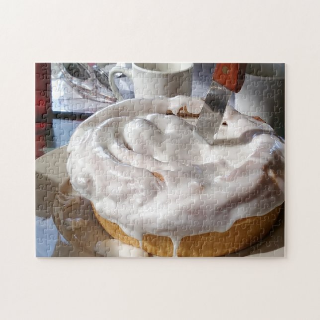Puzzle Creativo de comida de postre para rollo de canela (Horizontal)