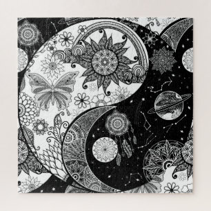 Puzzle Creativo Yin Yang Night Day Mandala