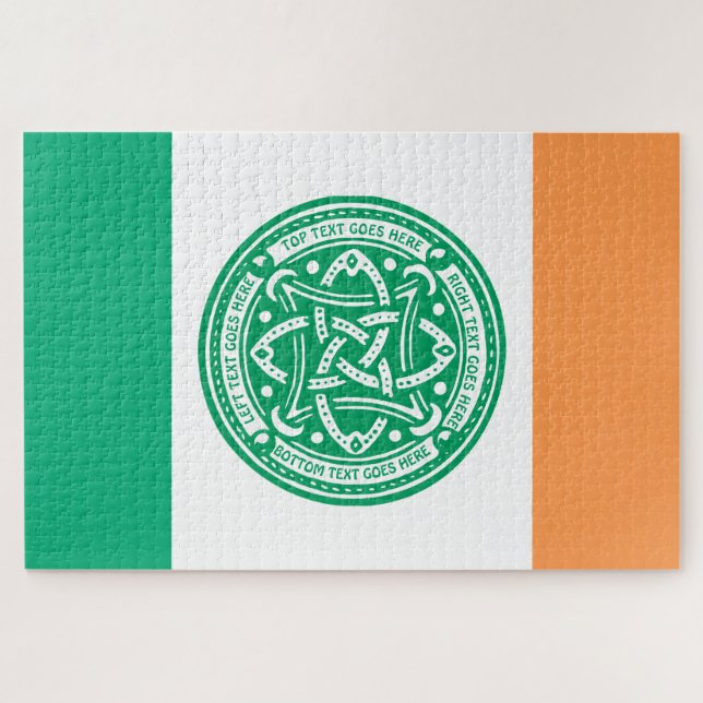 Puzzle Cree su propio Knot Celtic Shamrock Green Irlandés (Horizontal)