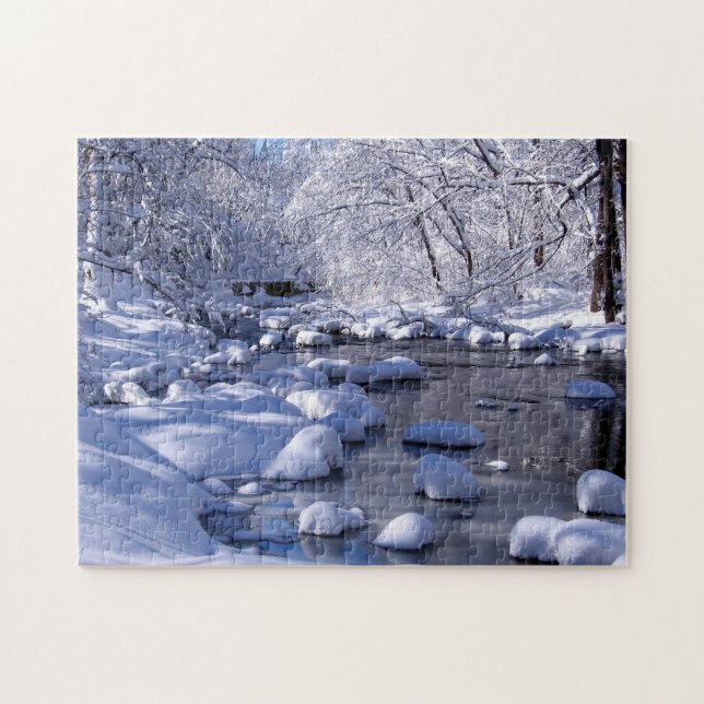 Puzzle Creek en foto de invierno; (Horizontal)