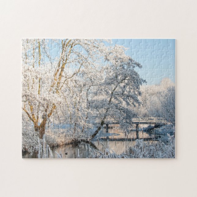 Puzzle Creek y puente del parque de la nieve, 252 piezas  (Horizontal)