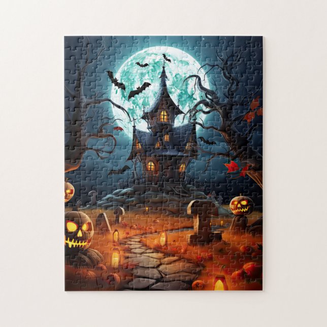 Puzzle Creepe Hauned House Pumpkin Halloween (Vertical)