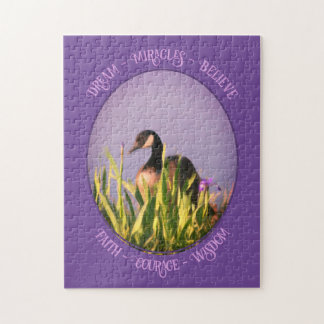 Puzzle Creer que Canadá Goose Irises Naturaleza Inspirado