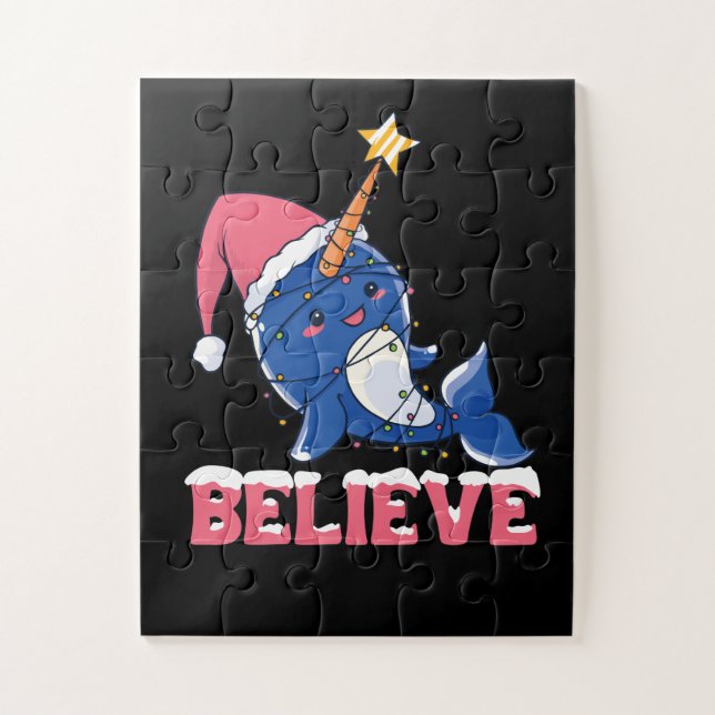 Puzzle Creer que los Navidades de Narwhal niegan luces de (Vertical)