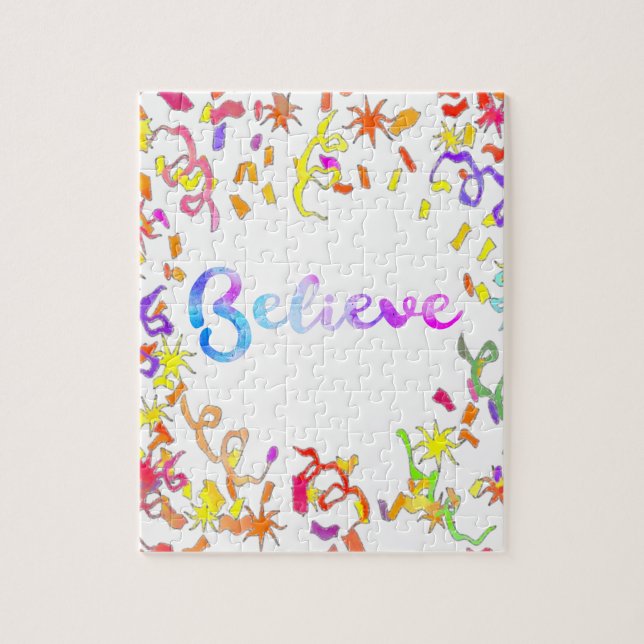 Puzzle Creer tipografía acuarela arte confetti (Vertical)