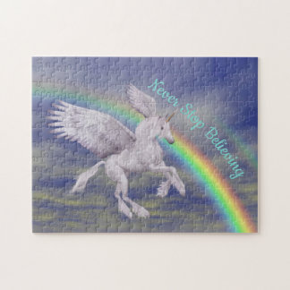 Puzzle Creer Unicornio sobre el Inspirador arcoiris
