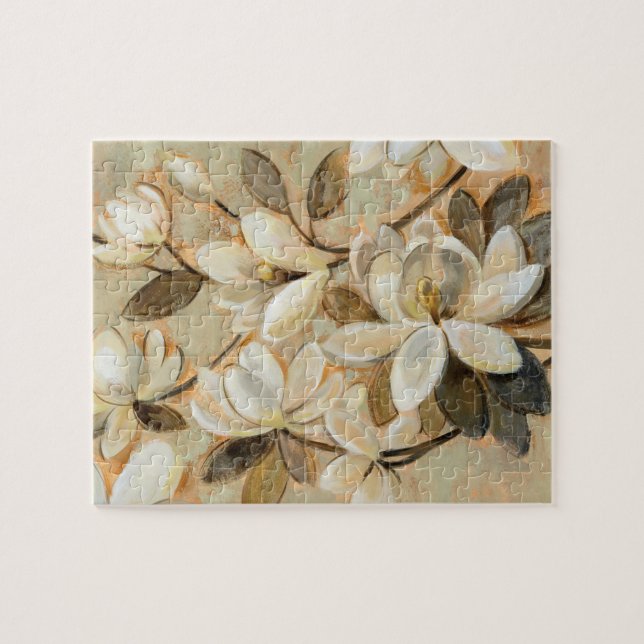 Puzzle Crema de la simplicidad de la magnolia (Horizontal)
