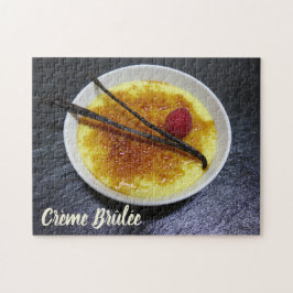 Puzzle Crema morena en pizarra con frambuesa y vainilla