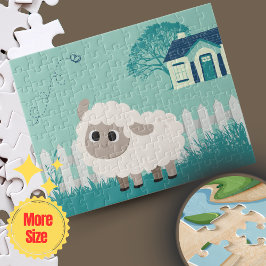 Puzzle Crema Verde Personalizado ilustrativo Anime Sheep