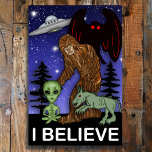 Puzzle Creo | ALIMENTACIÓN ALIMENEA Mothman UFO Chupacabr<br><div class="desc">Creo. Un poster lleno de criptas,  poster criptozoológico con Sasquatch,  alien,  OVNI,  Chupacabra y Mothman.</div>