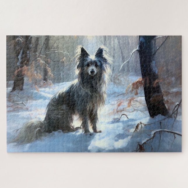 Puzzle Crestado Chino Deja que nieve Navidad (Horizontal)