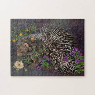 Puzzle Crested Porcupine Bouquet Art
