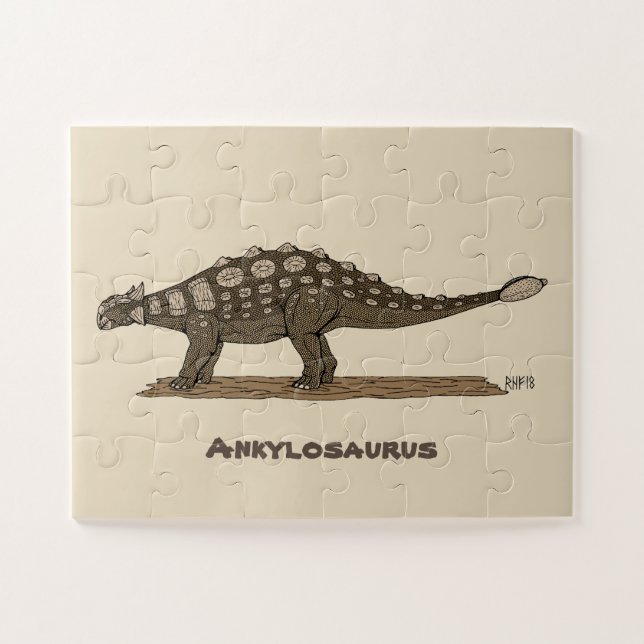 Puzzle Cretácico Dinosaurio Ankylosauro (Horizontal)