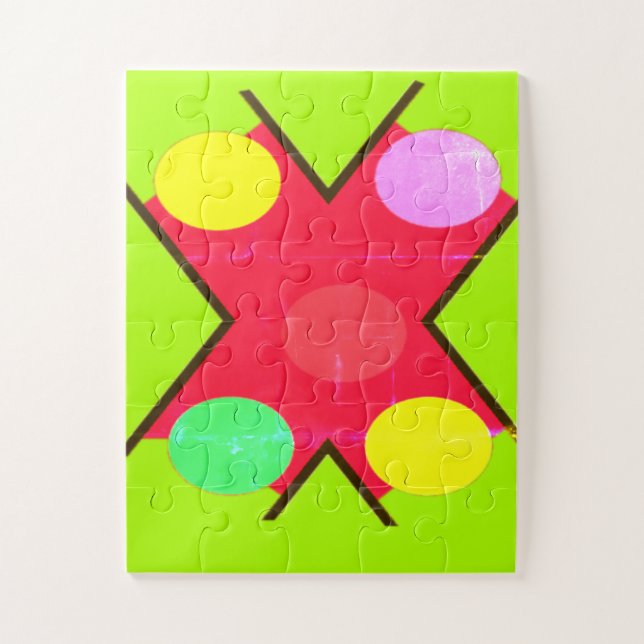 Puzzle Crew Socks GIANT DOTS YELLOW RED BRIGHT GREEN      (Vertical)