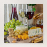 Puzzle Cría de queso miel de nuez uva crujir comida<br><div class="desc">Este bonito diseño cuenta con vino,  queso,  galletas,  nueces,  miel y uvas. #food #tasty #gourmet #gastronomía #queso #miel #wine #uvas #nueces #crackers #divertido #juegos #regalo #regalos #feriados #navidades #medias stuffers #secretsanta #winelover</div>
