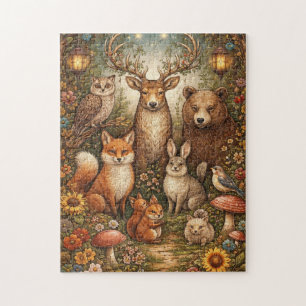 Puzzle Criaturas del bosque en una arboleda