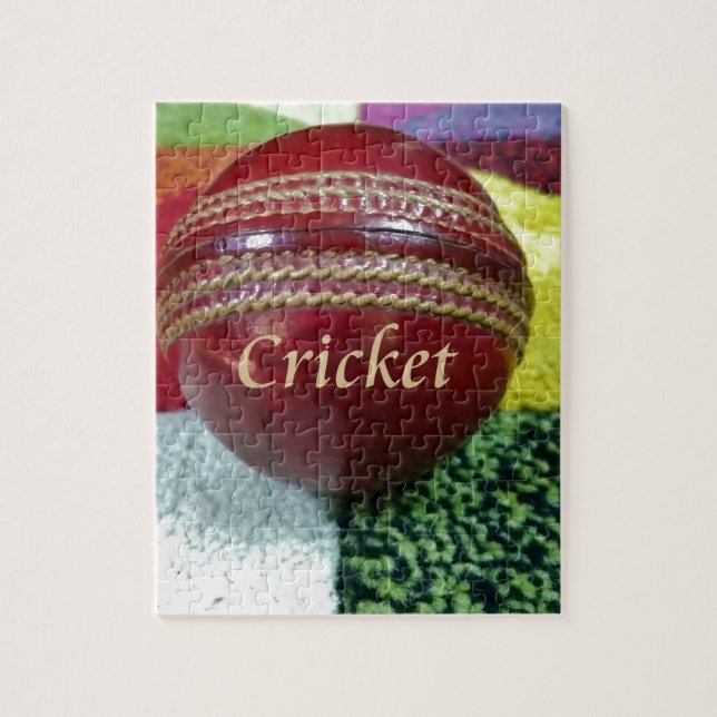 Puzzle Cricket: Impresión del arte Red Hard Ball (Vertical)